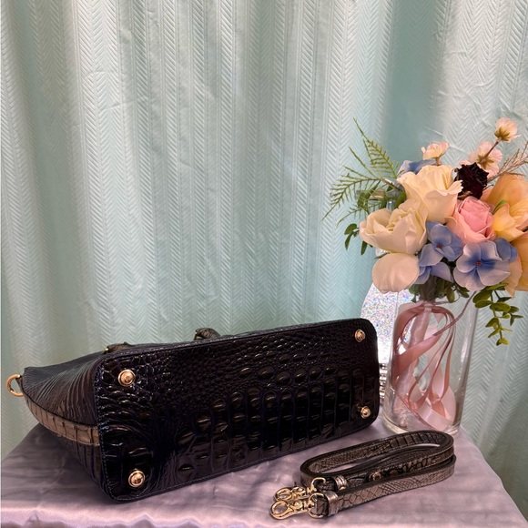 🎉HOST PICK🎉 RARE! NWOT - Brahmin Large Croc & Snake Embossed Duxbury Satchel - Picture 8 of 11